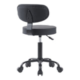Scaun de birou Mafeshi cu rotile din piele ecologica pe, neagra, 45x44x70-82 cm