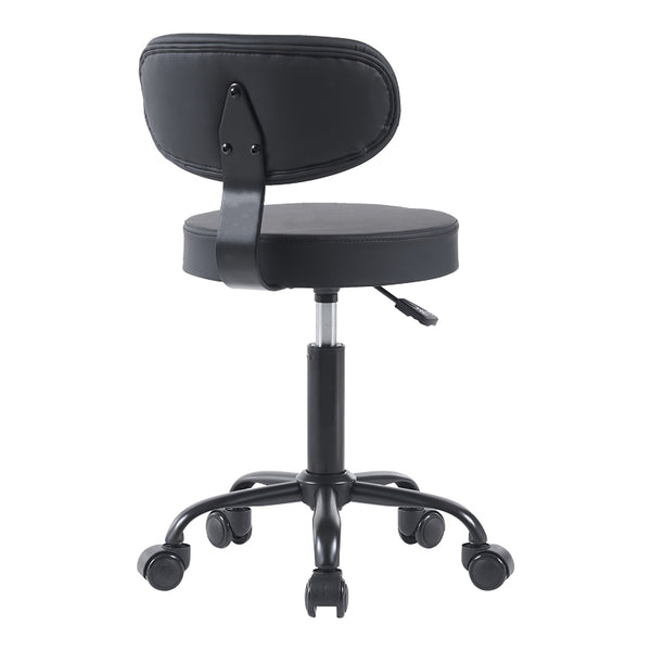 Scaun de birou Mafeshi cu rotile din piele ecologica pe, neagra, 45x44x70-82 cm
