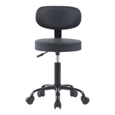 Scaun de birou Mafeshi cu rotile din piele ecologica pe, neagra, 45x44x70-82 cm, perspectiva suplimentara