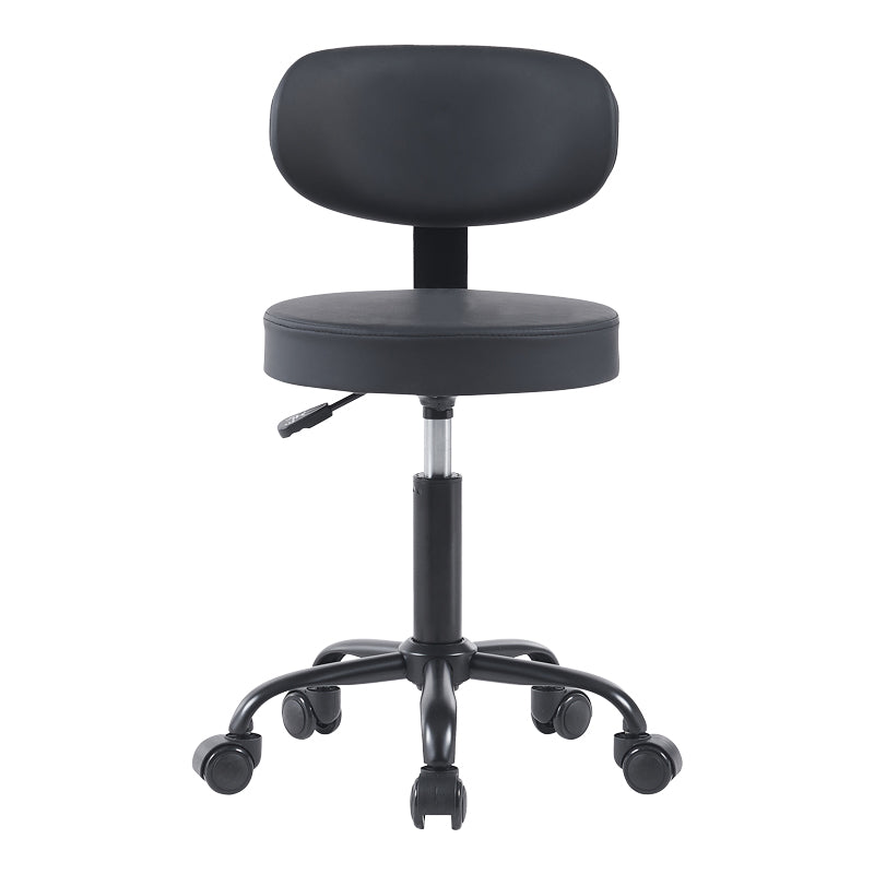 Scaun de birou Mafeshi cu rotile din piele ecologica pe, neagra, 45x44x70-82 cm, perspectiva suplimentara