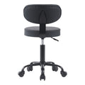 Scaun de birou Mafeshi cu rotile din piele ecologica pe, neagra, 45x44x70-82 cm, foto produs