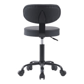Scaun de birou Mafeshi cu rotile din piele ecologica pe, neagra, 45x44x70-82 cm, foto produs