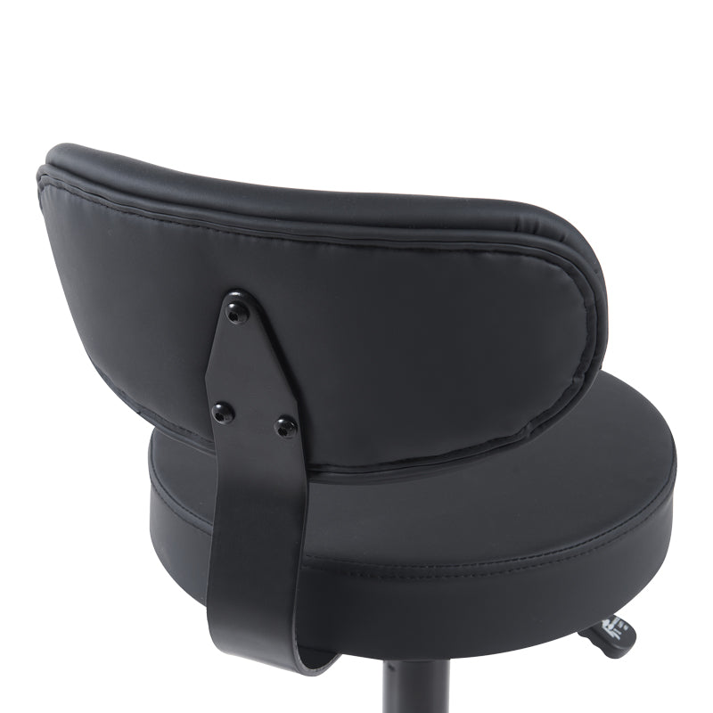 Scaun de birou Mafeshi cu rotile din piele ecologica pe, neagra, 45x44x70-82 cm