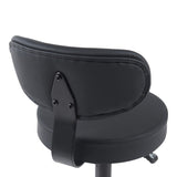Scaun de birou Mafeshi cu rotile din piele ecologica pe, neagra, 45x44x70-82 cm