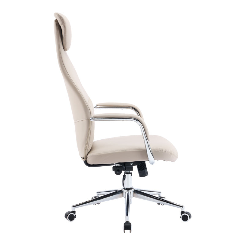 Scaun de birou managerial Ferka, piele PU, 64x71x128 cm - Bej