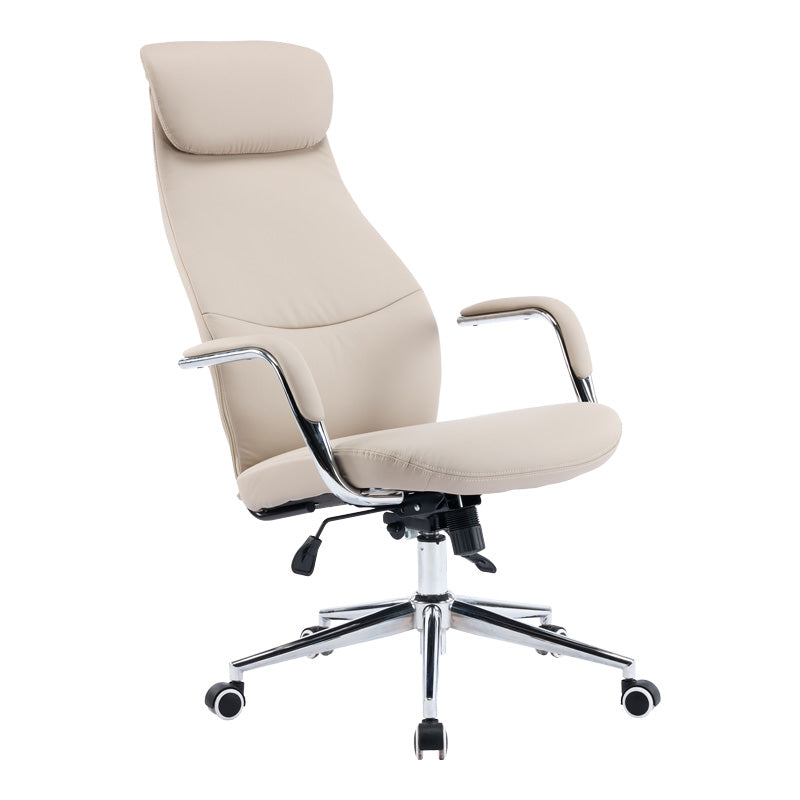 Scaun de birou managerial Ferka, piele PU, 64x71x128 cm - Bej
