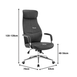 Scaun de birou managerial Ferka, piele PU, 64x71x128 cm - Bej