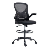 Scaun de birou manager Derzio din plasa, neagra, 62x53x131 cm