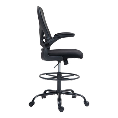Scaun de birou manager Derzio din plasa, neagra, 62x53x131 cm, foto produs