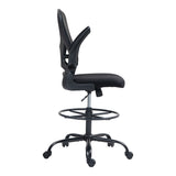 Scaun de birou manager Derzio din plasa, neagra, 62x53x131 cm