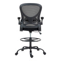 Scaun de birou manager Derzio din plasa, neagra, 62x53x131 cm, foto produs 8