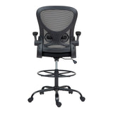 Scaun de birou manager Derzio din plasa, neagra, 62x53x131 cm