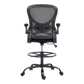 Scaun de birou manager Derzio din plasa, neagra, 62x53x131 cm, foto produs 8