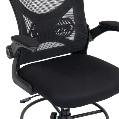 Scaun de birou manager Derzio din plasa, neagra, 62x53x131 cm, foto produs 10