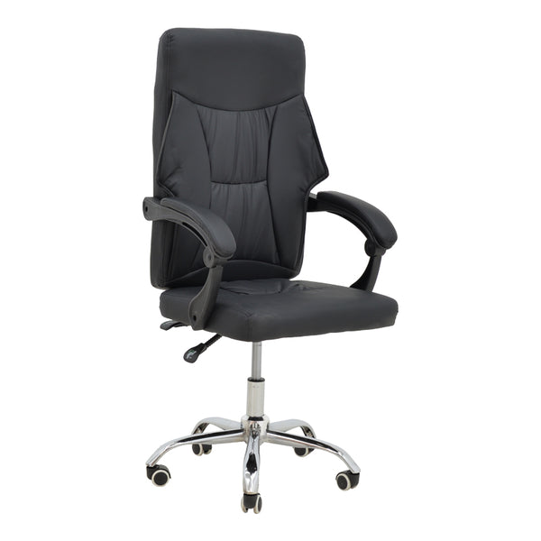Scaun de birou manager Glorin negru pu, 60x68x128 cm