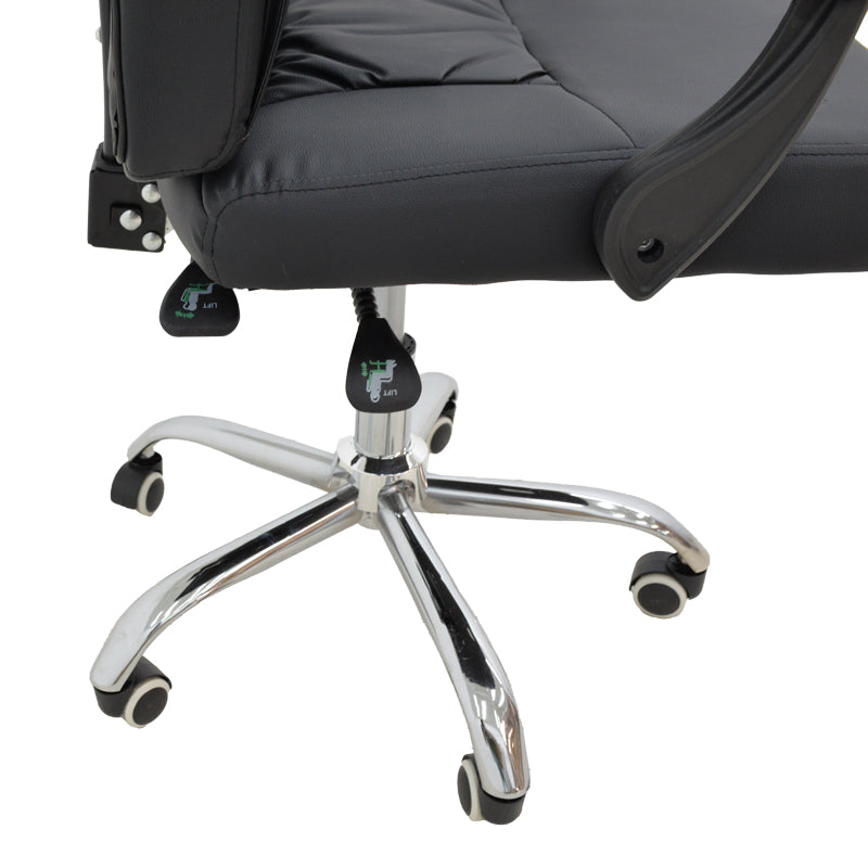 Scaun de birou manager Glorin negru pu, 60x68x128 cm