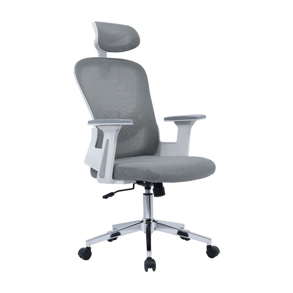 Scaun de birou manager Ignatius mesh, Gri - Negru, 110-120x65x45 cm