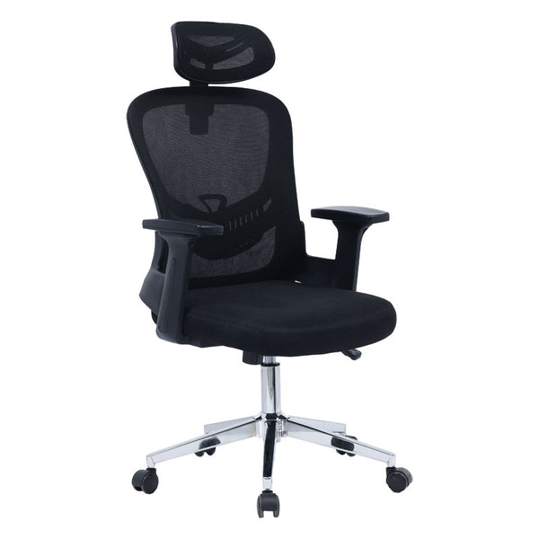 Scaun de birou manager Ignatius mesh, Gri - Negru, 110-120x65x45 cm