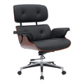 Scaun de birou manager Kobane baza neagra pu-crom 84x75x113.5cm