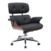 Scaun de birou manager Kobane baza neagra pu-crom 84x75x113.5cm