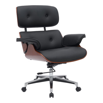 Scaun de birou manager Kobane baza neagra pu-crom 84x75x113.5cm
