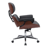 Scaun de birou manager Kobane baza neagra pu-crom, 84x75x114 cm