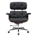Scaun de birou manager Kobane baza neagra pu-crom, 84x75x114 cm, perspectiva suplimentara