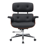 Scaun de birou manager Kobane baza neagra pu-crom, 84x75x114 cm