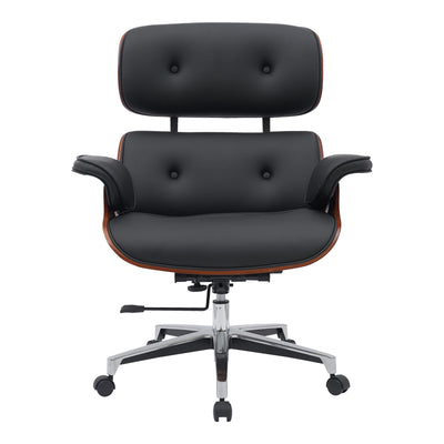 Scaun de birou manager Kobane baza neagra pu-crom, 84x75x114 cm, perspectiva suplimentara