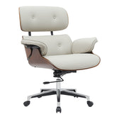 Scaun de birou manager Kobane bej baza pu-crom 84x75x114 cm