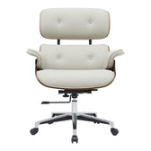 Scaun de birou manager Kobane bej baza pu-crom, 84x75x114 cm, perspectiva suplimentara