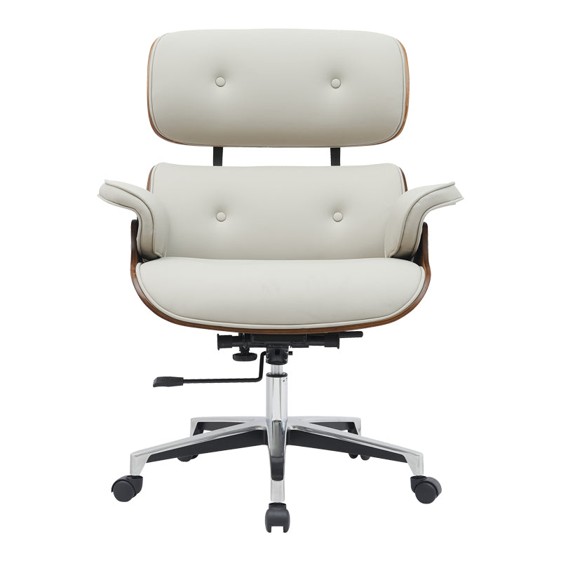 Scaun de birou manager Kobane bej baza pu-crom, 84x75x114 cm, perspectiva suplimentara