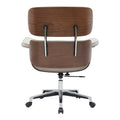 Scaun de birou manager Kobane bej baza pu-crom, 84x75x114 cm, foto produs