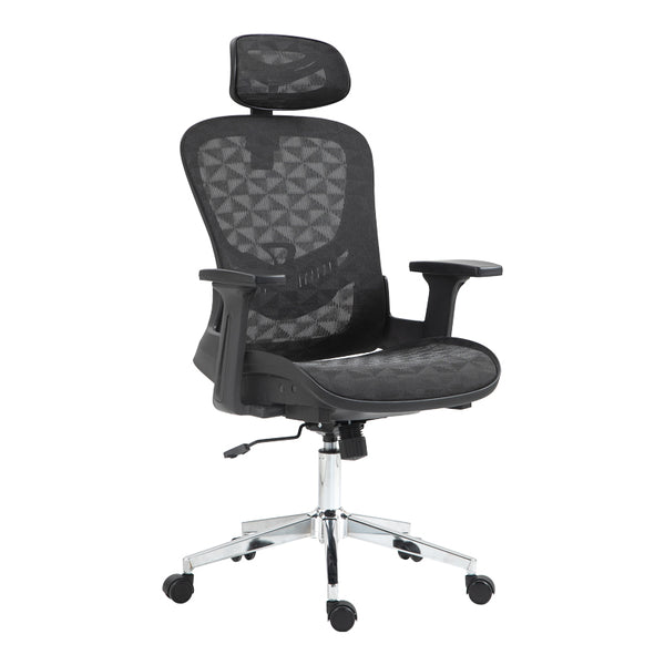 Scaun de birou manager Mergi plasa, neagra, 62x63x120 cm