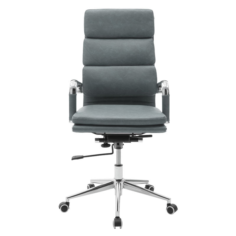 Scaun de birou manager Tokyo cu antica Gri pu, 55x63x118 cm