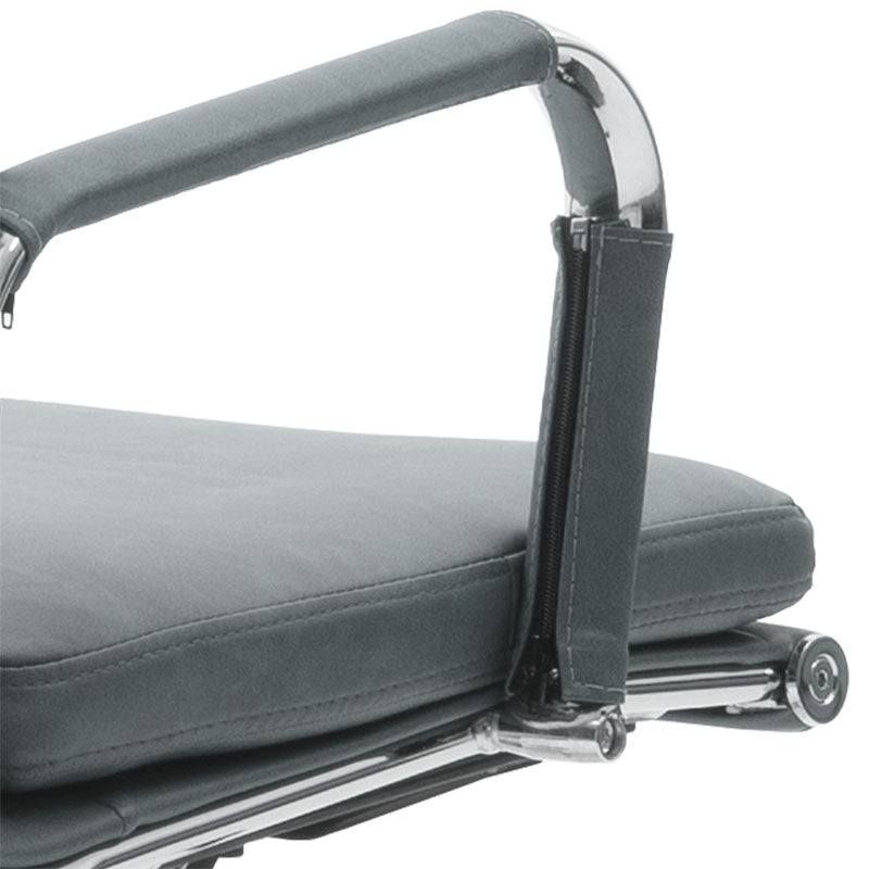 Scaun de birou manager Tokyo cu antica Gri pu, 55x63x118 cm