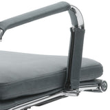 Scaun de birou manager Tokyo cu antica Gri pu, 55x63x118 cm