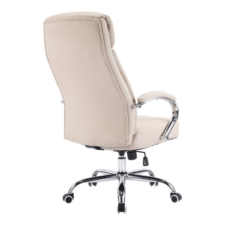 Scaun de birou Manager Venza bej din poliuretan, 70x65x117-124 cm