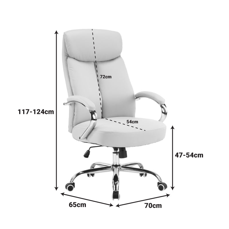 Scaun de birou managerial Venza, piele PU, 70x65x124 cm - Bej