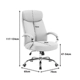 Scaun de birou managerial Venza, piele PU, 70x65x124 cm - Bej