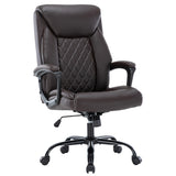 Scaun de birou manager Victory piele ecologica, negru - maro, 65x73x118 cm - Maro