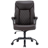 Scaun de birou manager Victory piele ecologica, negru - maro, 65x73x118 cm - Maro