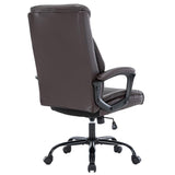 Scaun de birou manager Victory piele ecologica, negru - maro, 65x73x118 cm - Maro