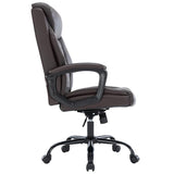 Scaun de birou manager Victory piele ecologica, negru - maro, 65x73x118 cm - Maro