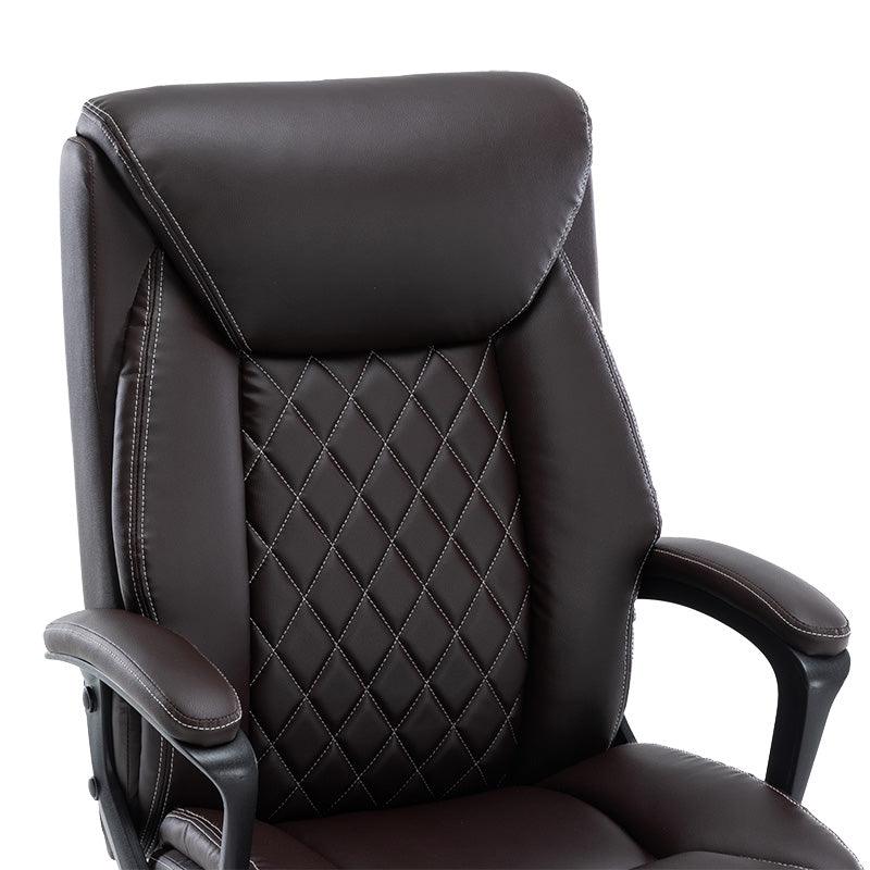 Scaun de birou manager Victory piele ecologica, negru - maro, 65x73x118 cm - Maro