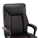 Scaun de birou manager Victory piele ecologica, negru - maro, 65x73x118 cm - Maro