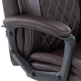 Scaun de birou manager Victory piele ecologica, negru - maro, 65x73x118 cm - Maro