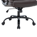 Scaun de birou manager Victory piele ecologica, negru - maro, 65x73x118 cm - Maro