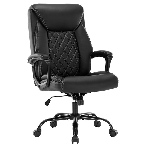 Scaun de birou manager Victory piele ecologica, negru - maro, 65x73x118 cm