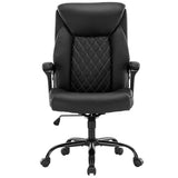 Scaun de birou manager Victory piele ecologica, negru - maro, 65x73x118 cm - Negru